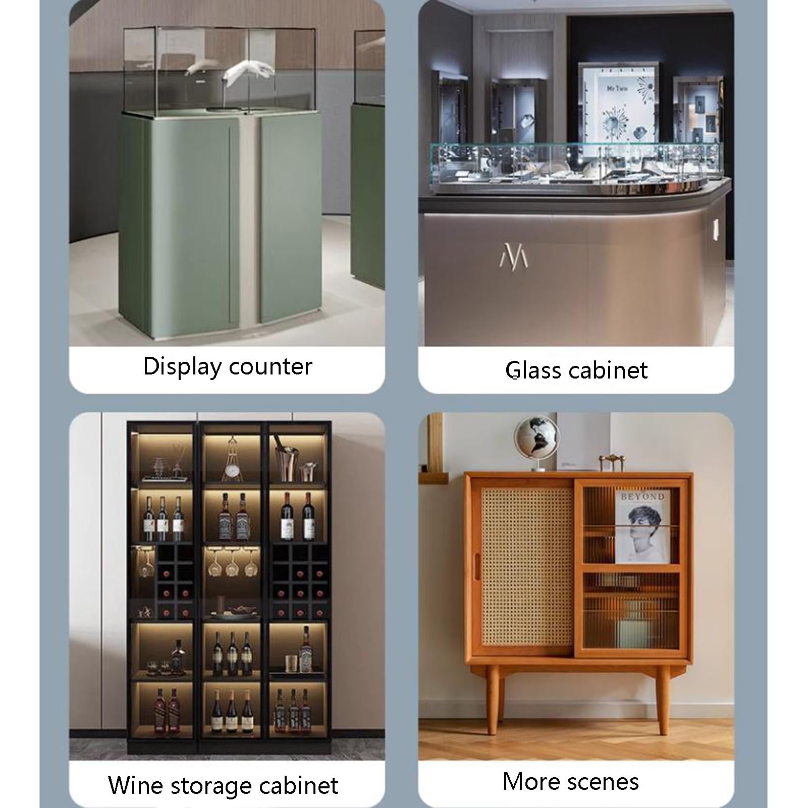 Glas Vitrine Vitrine Schiebetürschiene - 5 Mm Glas Produktbild-Vorschau 4