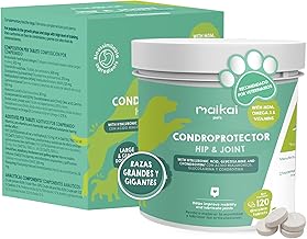 MAIKAI Chondroprotector Large and Giant Dogs – 120 Tablets – Glucosamine + Chondroitin + MSM + Hyaluronic Acid – Joints + Natural Anti-Inflammatory