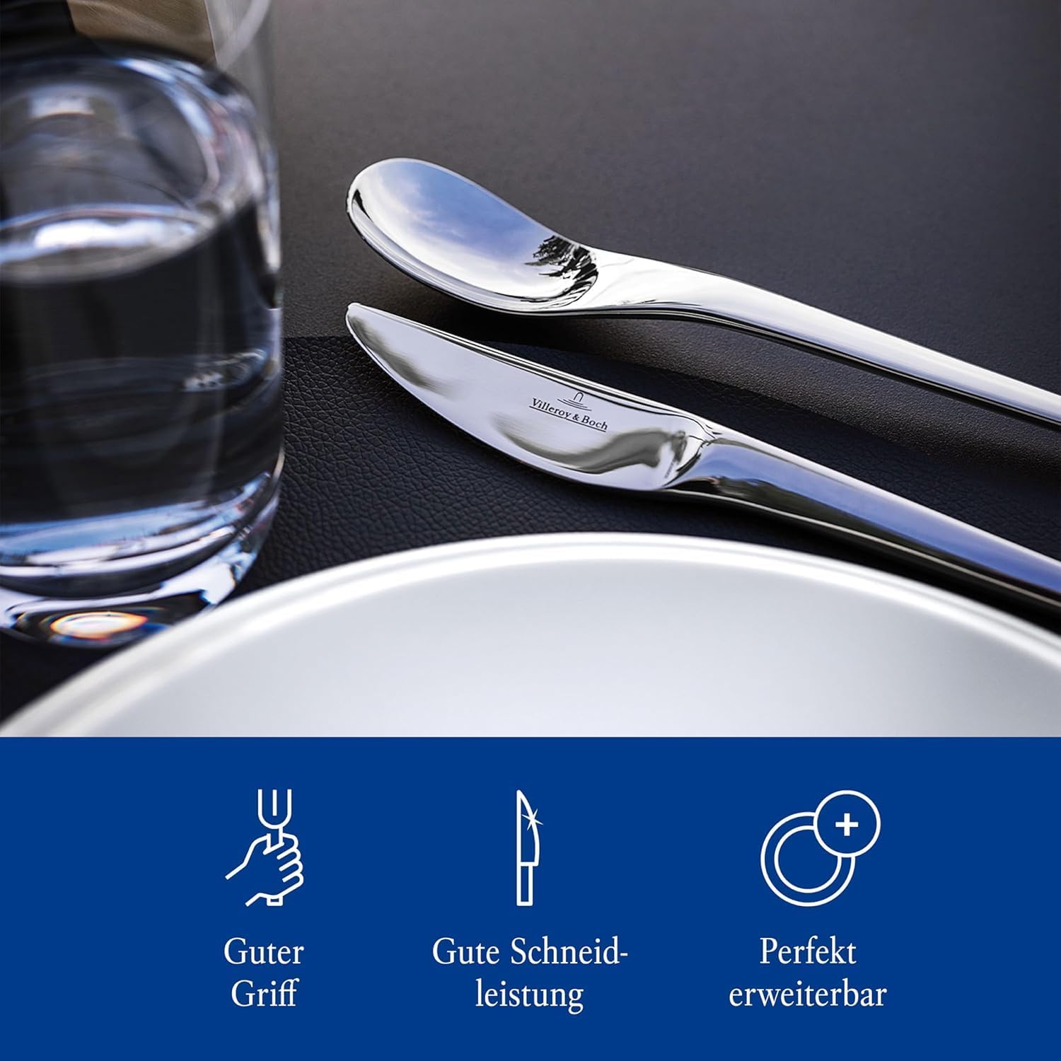 Villeroy & Boch New Moon Cutlery 30 Pieces, Stainless Steel