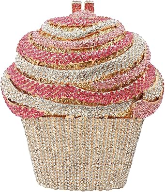 Women Ice Cream Crystal Evening Bag Luxury Rhinestone Clutch Wedding Party Minaudiere Purse and Handbag for Cocktail