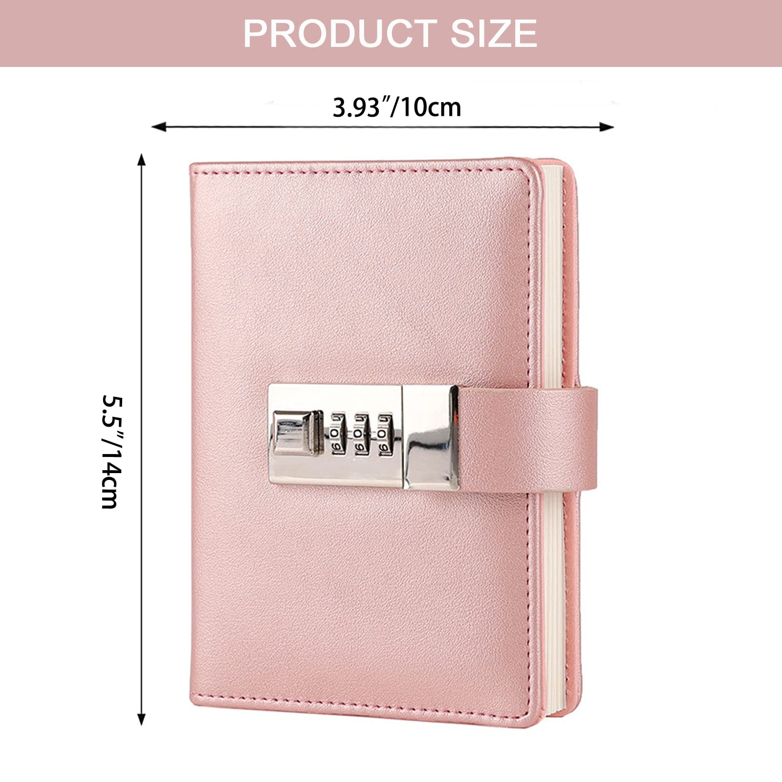 Diario Segreto Con Lucchetto A Combinazione - Copertina Paillettes Reversibile, A5, Rosa Cuore - Foto 8