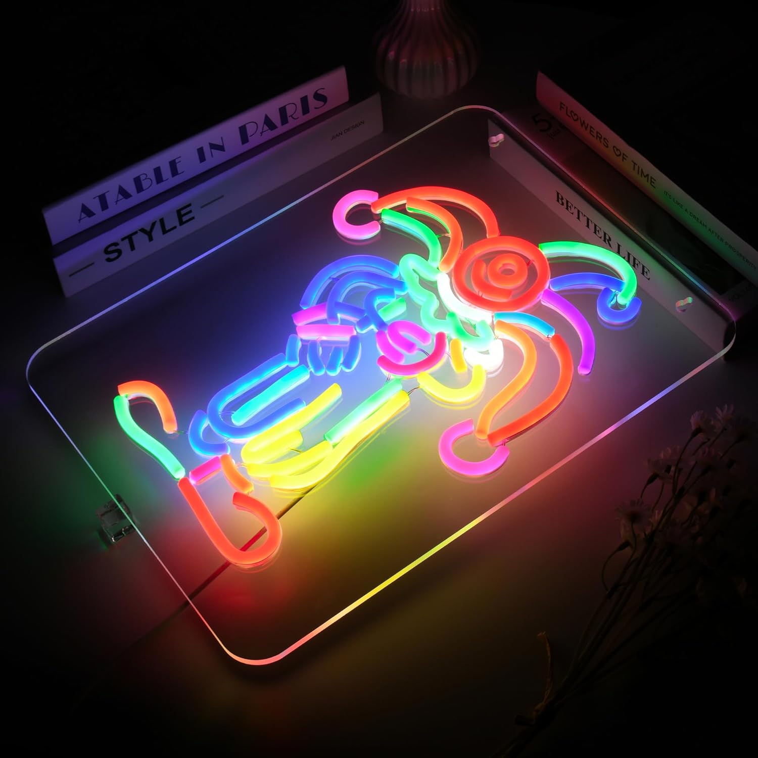 Merry Christmas Neon Sign for Wall Decor Dimmable Holiday Light Up Signs,Xmas Decorations for Living Room,Bar,Bedroom,Decor Indoor Party Holiday Night Bedroom Gifts (Clown-A) - Image 4