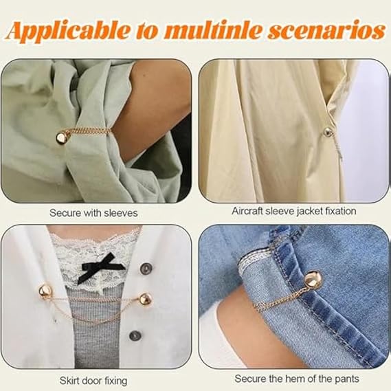 8PCS Magnetic Clothing Clips, Magnetic Shirt Clips for Women Clothing, Multi-Function Magnetic Clothing Clips, Hijab Magnets with Chain, Womens Clothing Cinch Clips Dress Cinch Clip (Colors)
