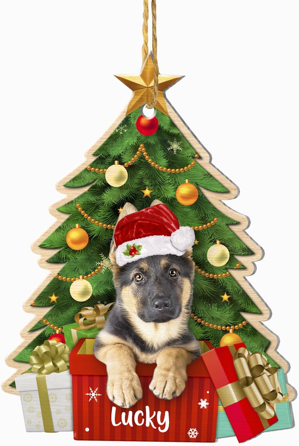 Personalized German Shepherd Ornaments Christmas Tree Dog