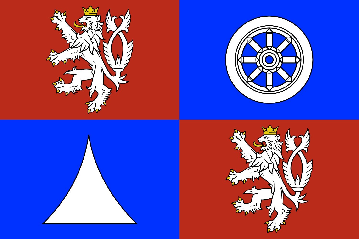 Drapeau de la Région de Liberec Large finition premium maille