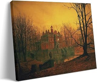 The Haunted House By John Atkinson Grimshaw Painter Artwork Wall Art Gifts Bedroom Prints Home Decor Hanging Picture Canvas Paintings Frame 12x18inch(30x45cm)