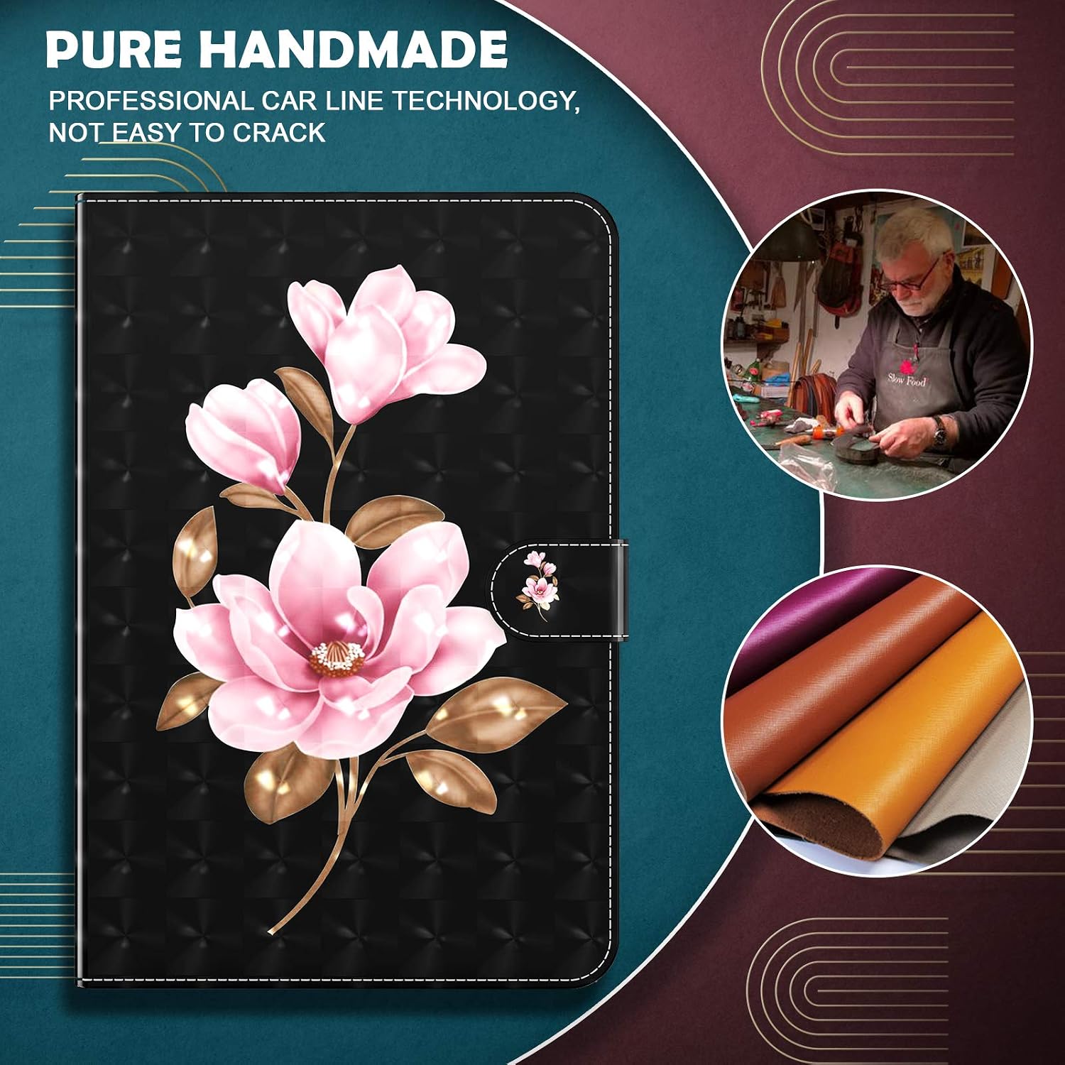 GLANDOTU Case for Lenovo Tab M10/ P10 TB-605L/ X605F/ X705F 10.1 inch Tablet Case Flip Wallet PU Leather Cover with Magnetic Button Standing Funstion Full Body Protective Phone Cases - Image 4