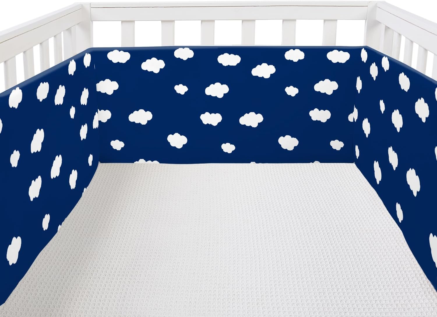 Full-Size 4-Side Breathable Mesh Liner 3mm, Leg & Arm Protection, Prevent Pacifier from Falling (Khaki Elephant)