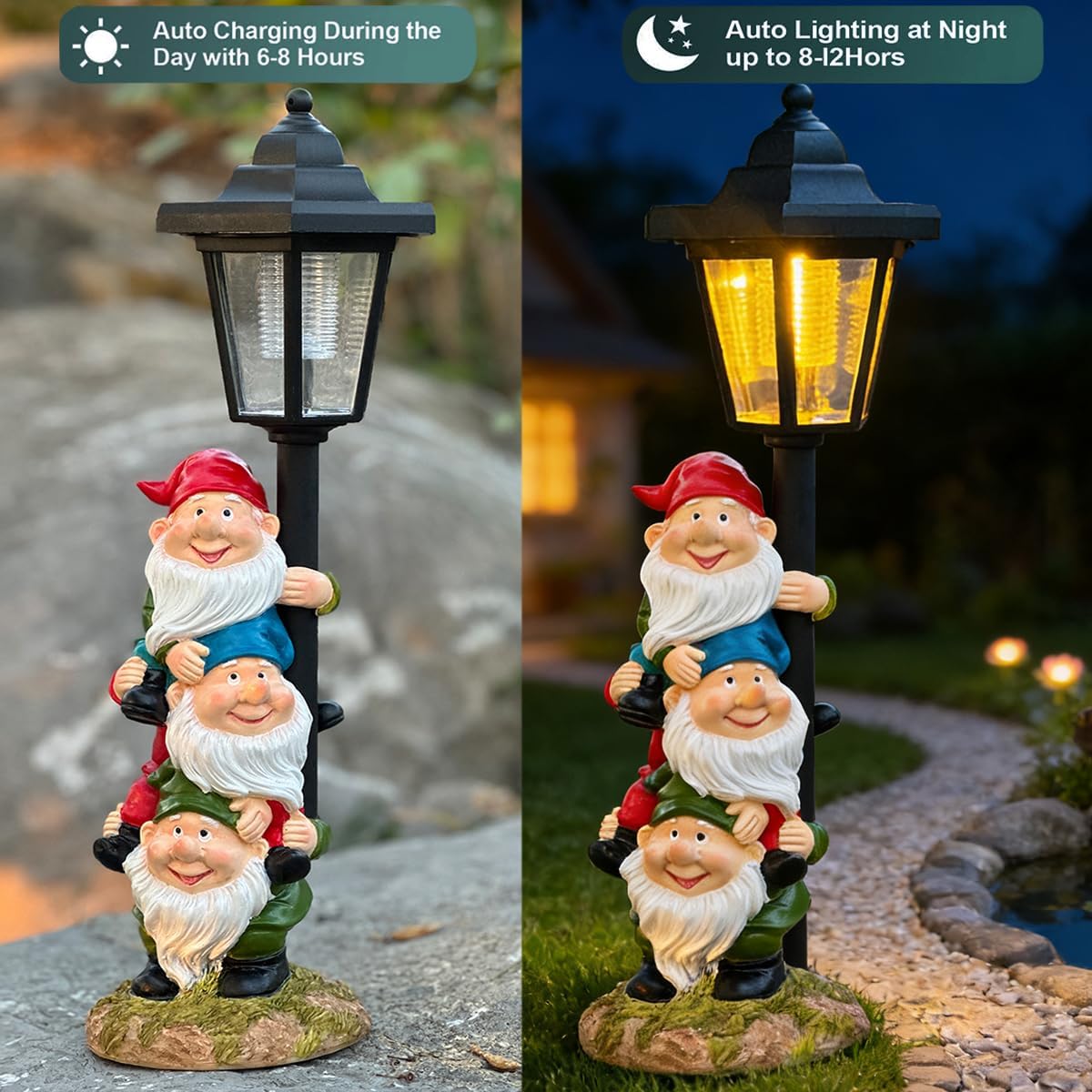 Outdoor Gnome Solar Garden Statue Llight for Garden Yard gnome thumbnail