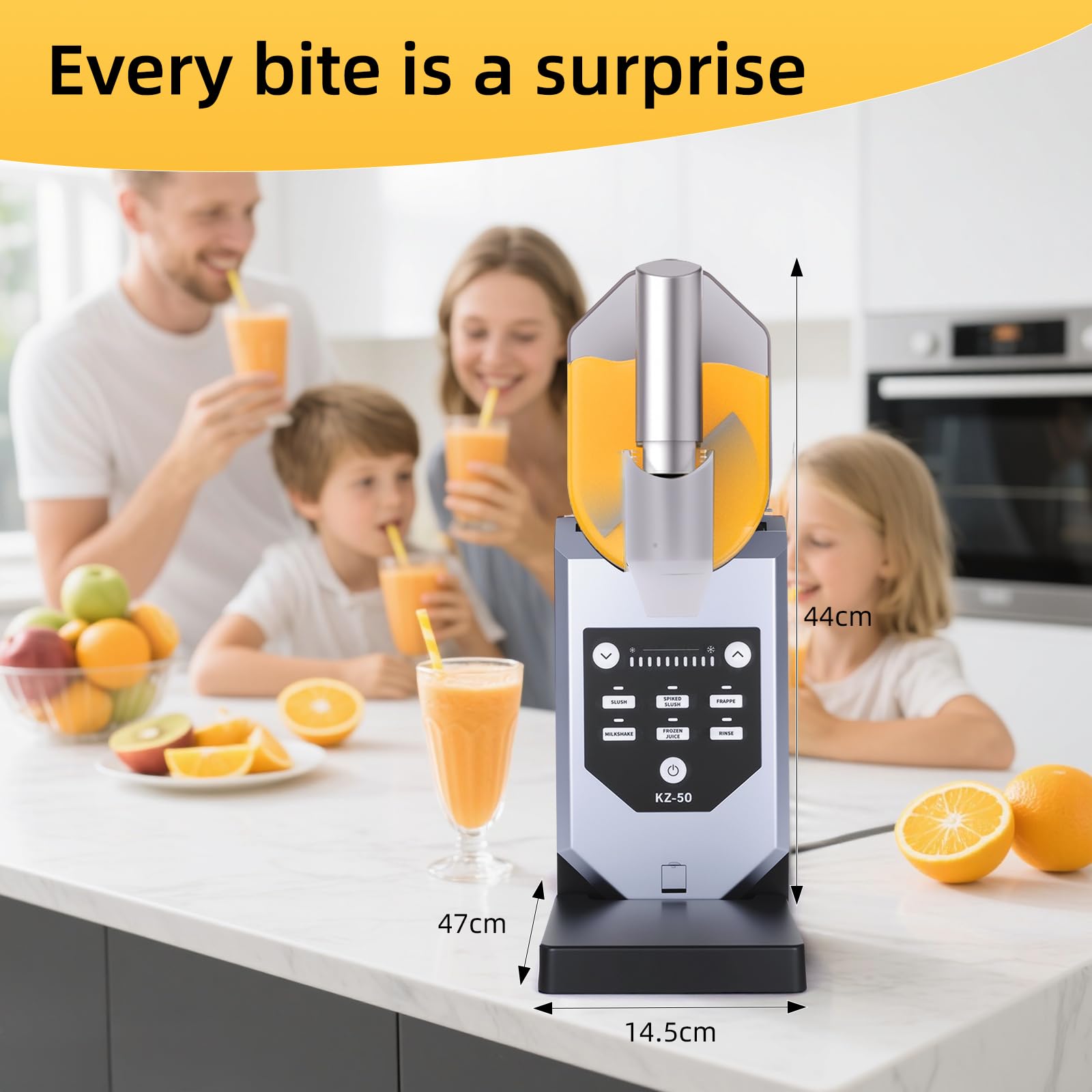 Macchina per Granita - Sorbetto Elettrica 2,0L 220W, Bevande in 15-60min, 2,0L per Ingredienti, Tattile, 5 Modalità, per Granite, Cocktail, Frappé, Milkshake e Succhi