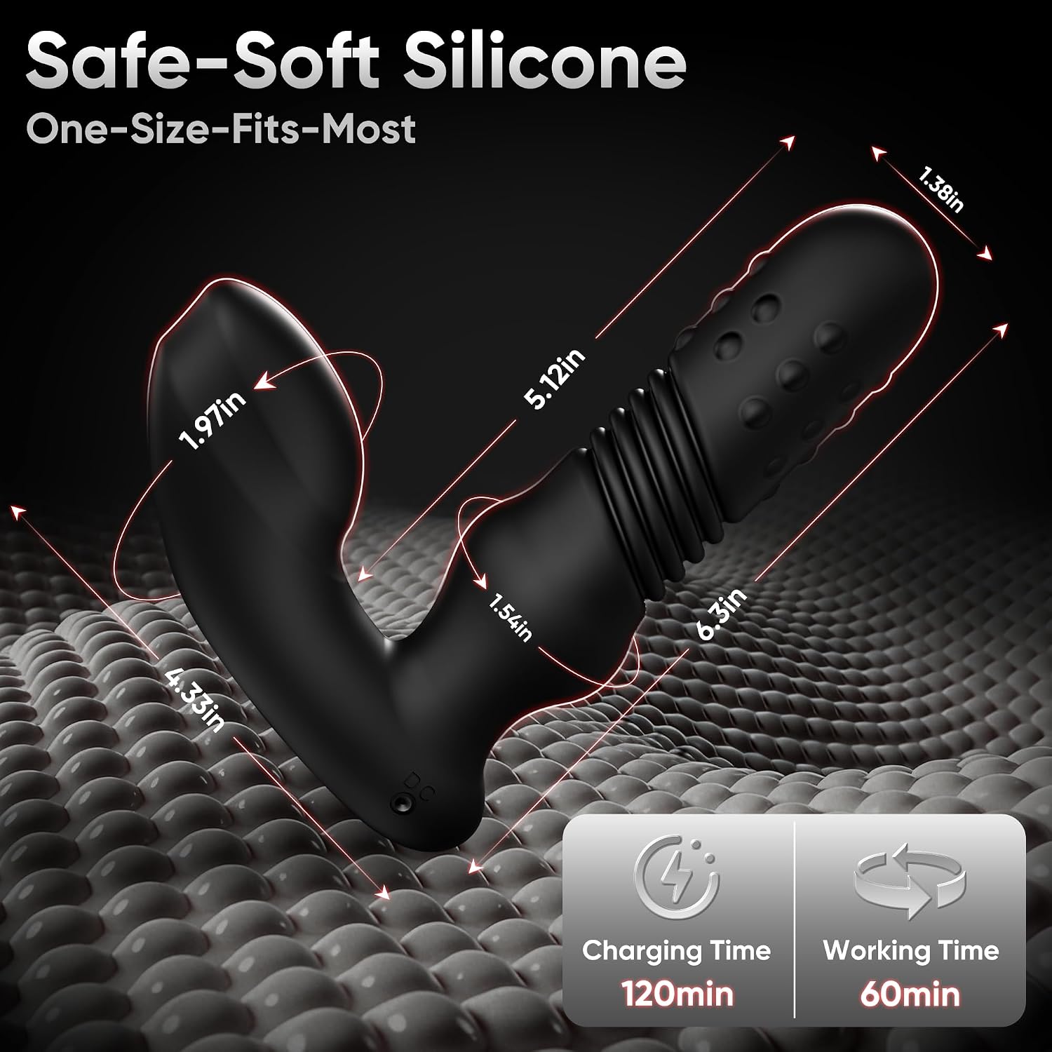 BEISAR Prostate Massager Anal Toys - 3 Rotating Ring Vibrating Butt Plug Anal Vibrator Gay Male Sex Toys for Men with Heating, 3 Thrusting Dildo 6 Vibration Anal Plug Adult Toys with Remote Control