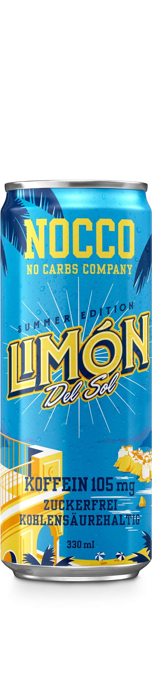 20 Dosen | NOCCO BCAA DRINK - Limon 330 ml - BCAA - 105 mg Koffein - Energy Drink - Buxtrade