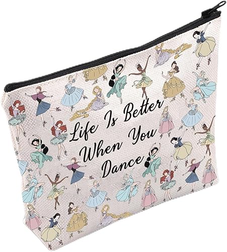Bailarín Regalo Amante de la Danza Regalo La Vida Es Mejor Cuando Bailas Bolsa De Maquillaje De Viaje Neceser Cosmé, Danza-princesa, Novedad