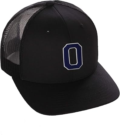 Structured Trucker Mesh Hat Custom Colors Letter O Initial Baseball Mid Profile
