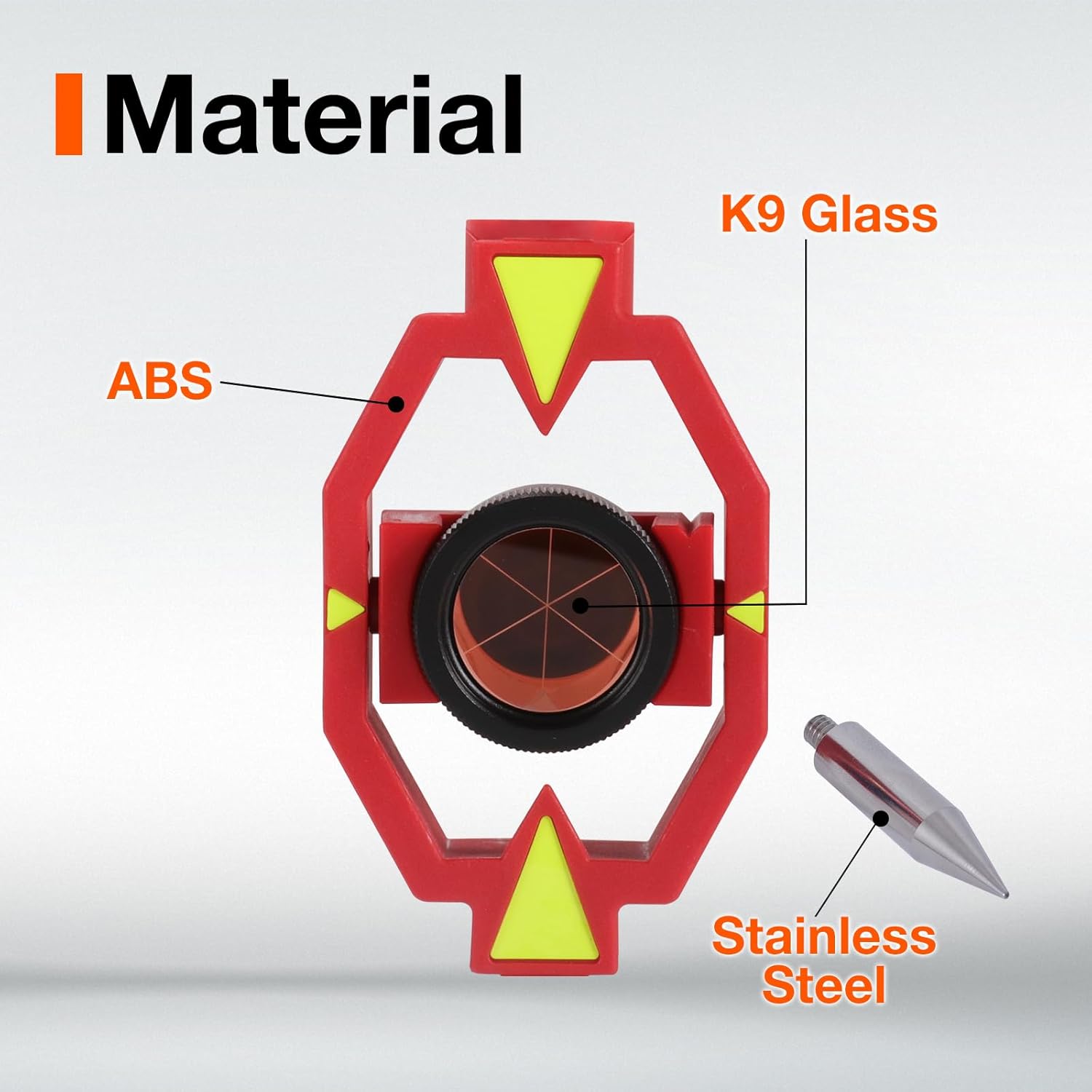 Mini Prism with 4 Poles, Survey Mini Prism for Total Station Surveying Prism Constant 0/-30 mm offset