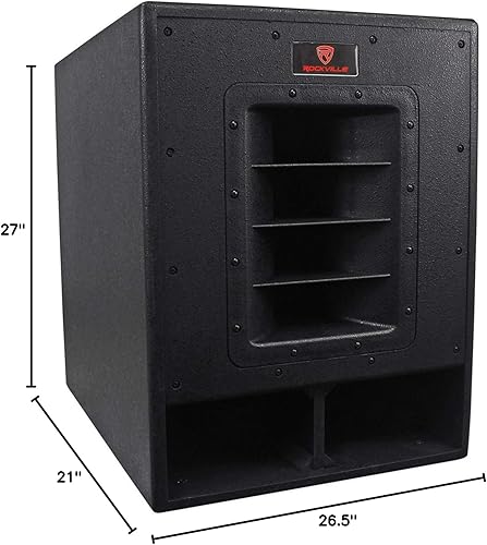 Miniatura 7 de Rockville Subwoofer RBG15FA de 2400 W con alimentación activa, 15 pulgadas, diseño de bocina plegada, 600 W RMS, alta salida SPL, para DJs y eventos