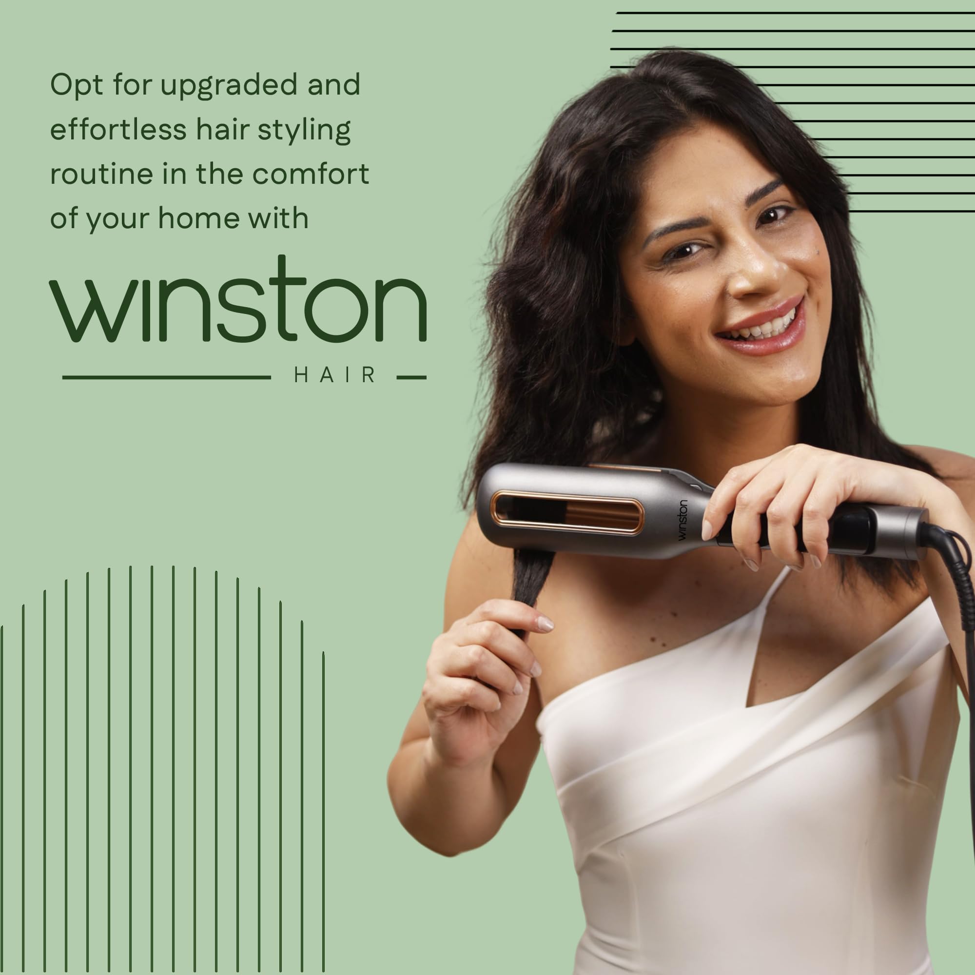 WINSTON Professional Hair Waver for Women - Adjustable Ceramic Wave Barrels (18mm/22mm/26mm), Instant Heat with LCD Display, Deep Waver Curler Machine for Frizz-Free Beach Waves - Image 2 thumbnail