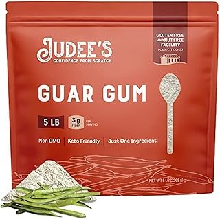 Judee's Gluten Free Guar Gum Powder - Baking Thickener - Keto-Friendly Low Carb Fiber - Versatile Thickener for Sauces & Dressings with Xanthan Gum - 5 lb, Pack of 1