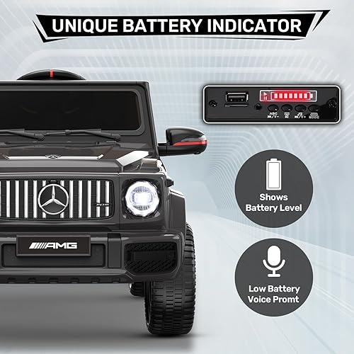 Miniatura 6 de ANPABO Auto Mercedes-Benz G63 con licencia para niños automóvil de paseo de 12 V automóvil eléctrico con altura de puerta ajustable sistema de