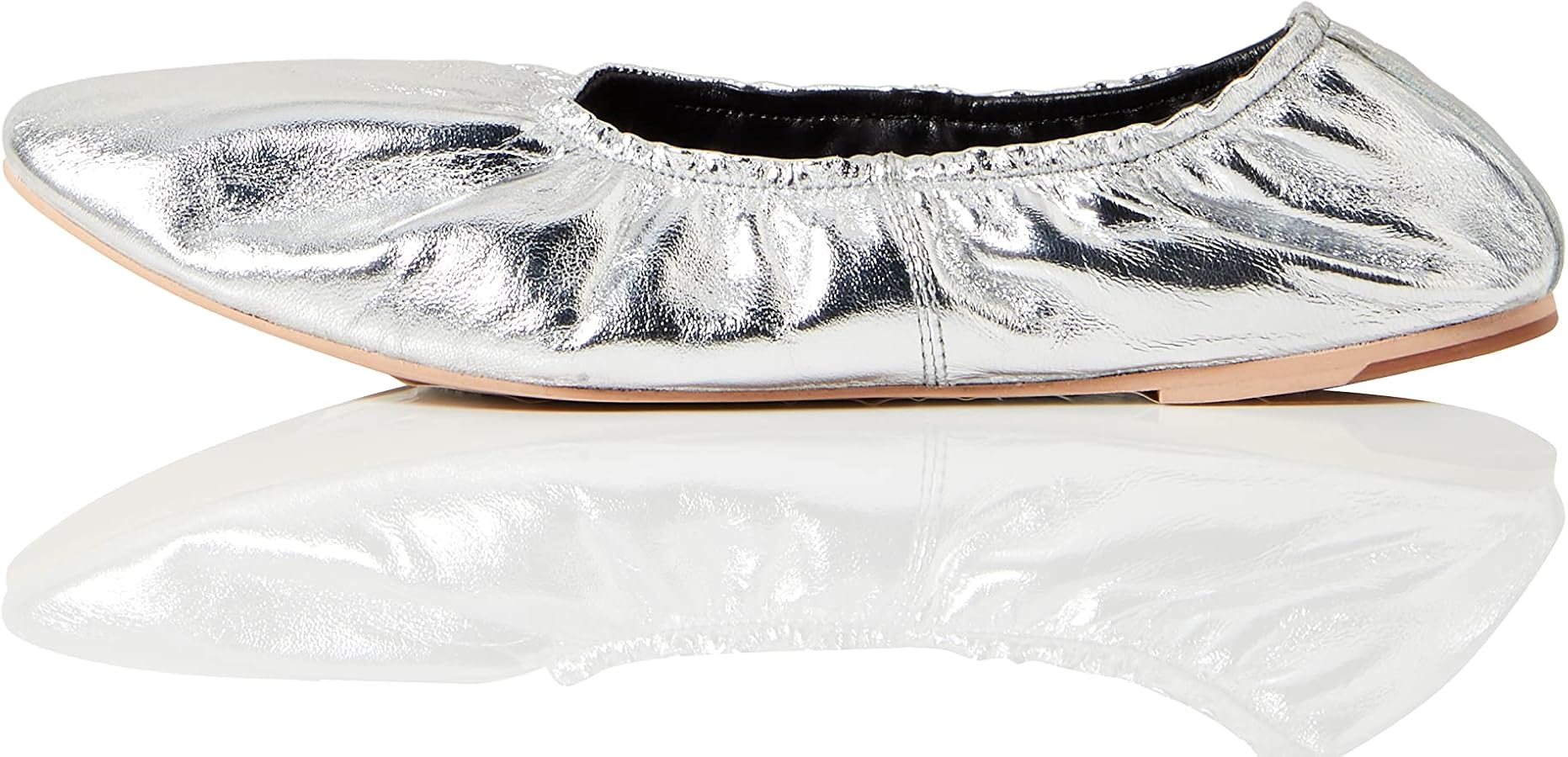 Ballerine Simili Cuir Argenté Verni Jany