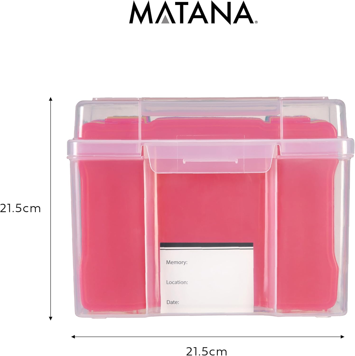 MATANA Ящик для фотографий, разноцветный (21,5 x 21,5 x 16,5 см) Органайзер для фотографий с 6 ящичками и этикетками — многофункциональный ящик для фотографий, подходящий для рукоделия и хранения семян