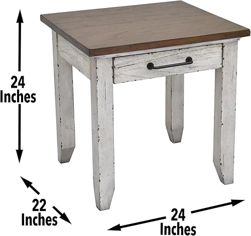 Miniatura 3 de Steve Silver Bear Creek - Mesa auxiliar, 24 x 22 x 24, muy envejecida en dos tonos