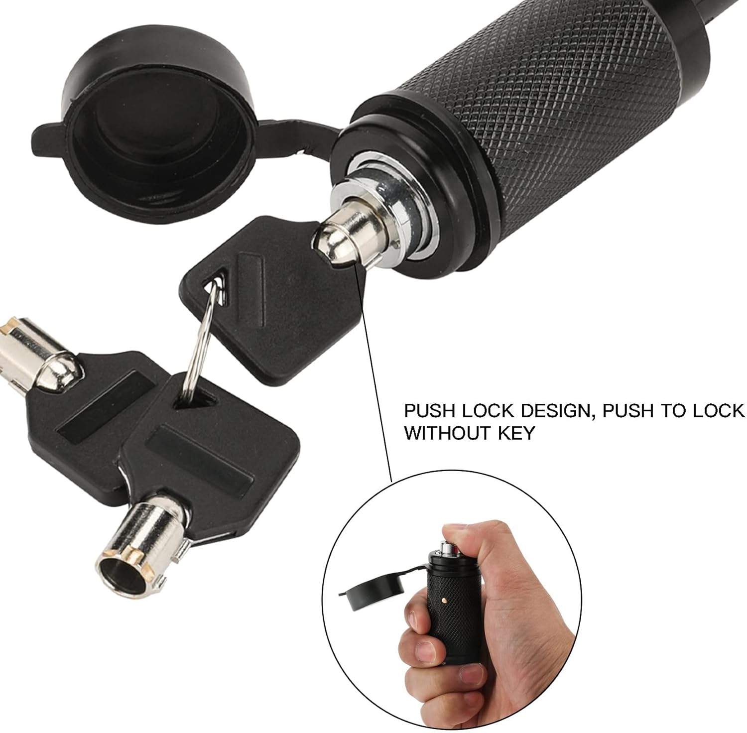 AC-DK 5/8" Trailer Hitch Locks with 3-1/2" Long Pin, Double Safety Tow Hitch Receiver Locking Pin for Class III IV 2" and 2-1/2" Receiver, Keyed Alike, for Tow Truck, Bike, Car, Boat