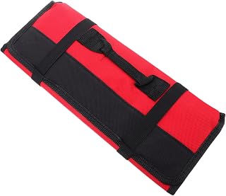 IMIKEYA Bolsa Enrollable Para Chefs Con Compartimentos Organizador De Tela Oxford Para Cuchillos Portacuchillos Versátil y Ligera Para Cocina y Camping Color Rojo