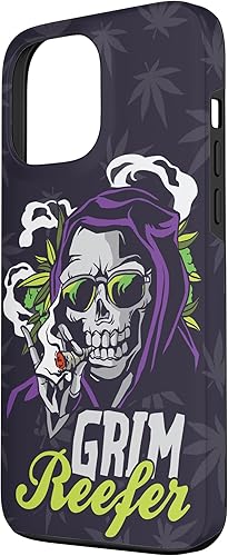 Vista 62 de iPhone 13 Cannabis Weed Marihuana Ganja Hemp Grim Reefer Smoking Gift Case