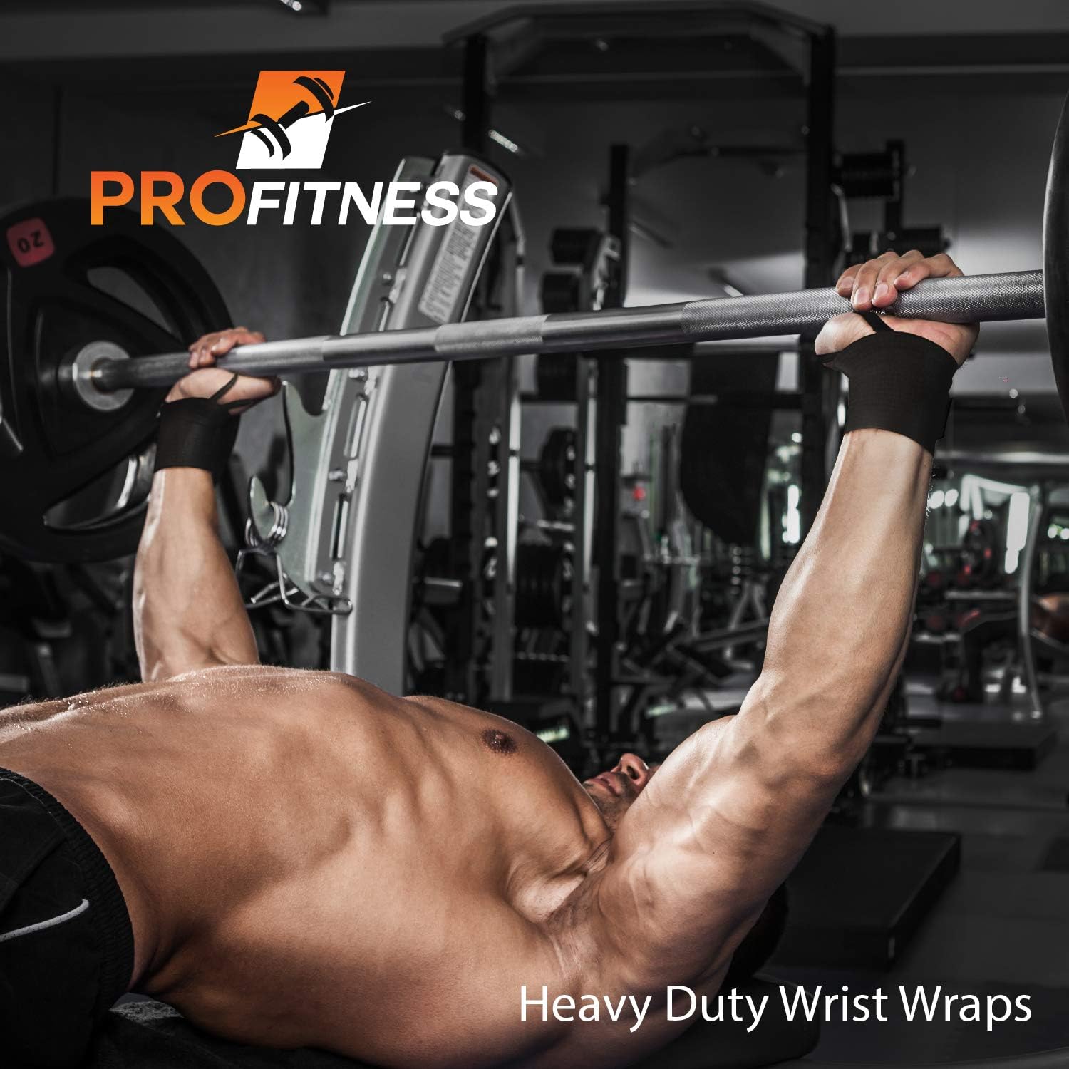 ProFitness 18" Weight Lifting Wrist Wraps W/Thumb Loop Hole for Men & Women | Great for Weightlifting, Powerlifting, Cross Training & Strength Training | Premium Wrist Stability & Injury Prevention