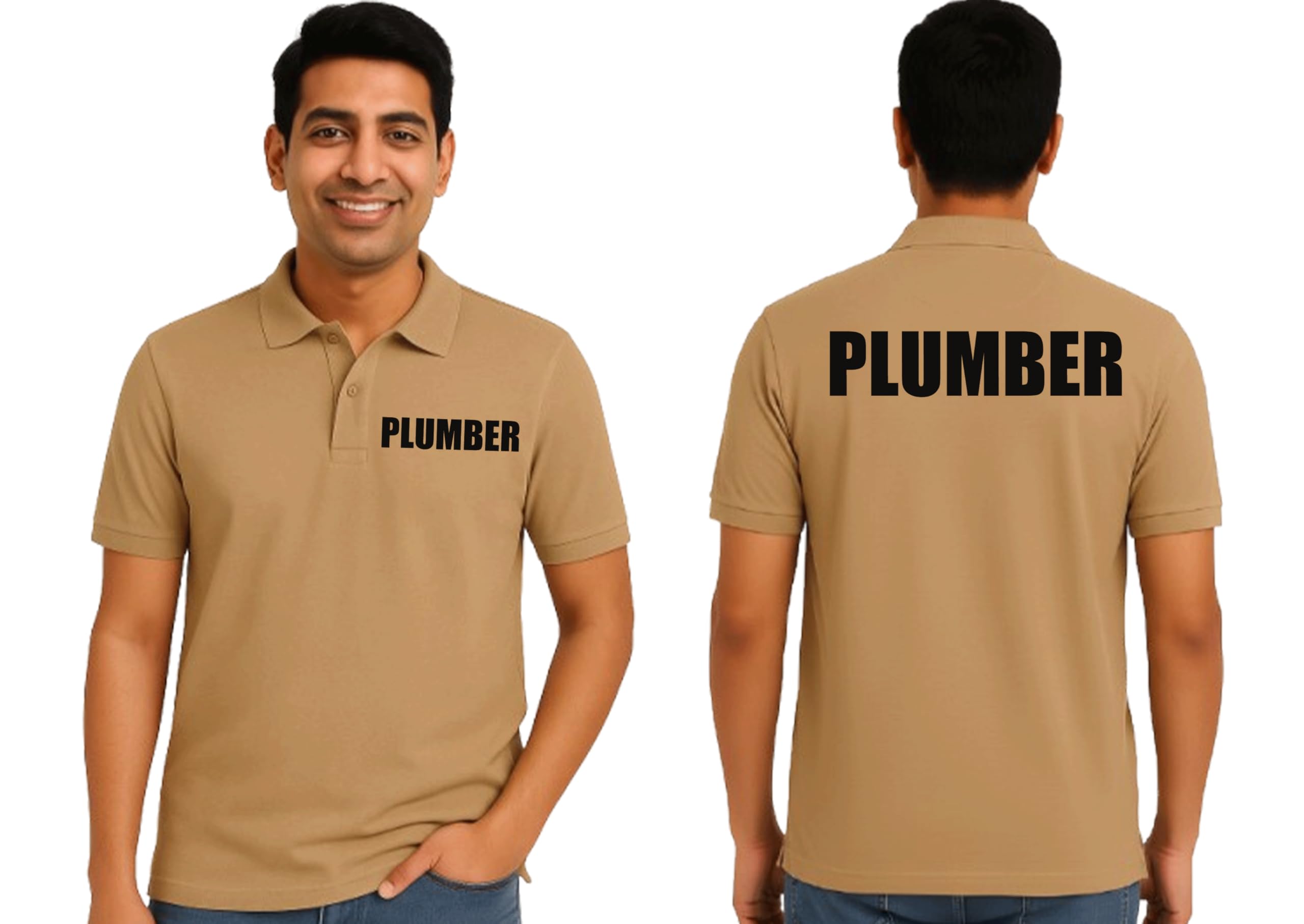 Plumber Both Polo Collar T-Shirt | Half Sleeve Unisex Cotton Blend Workwear Polo for Men & Women | Plumbing Staff & Maintenance Uniform T-Shirt-picture-34