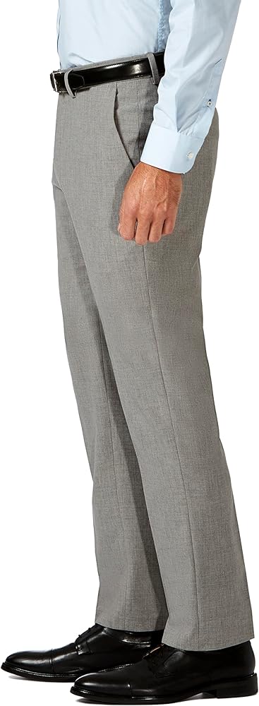 Haggar J.M Mens 4-Way Stretch Dress Casual Pants, Light Grey, 29W x 30L US  at Amazon Men's Clothing store