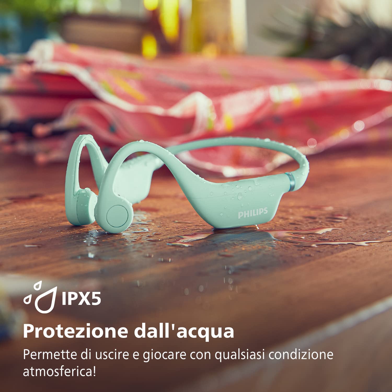 Philips TAK4607GY/00 Cuffie Wireless Open-Ear per Bambini, Protezione dall'Acqua IPX5 e Fino a 5 Ore di Riproduzione, Controllo Genitori, Fascia Regolabile, Chiamate Cristalline, Grigio