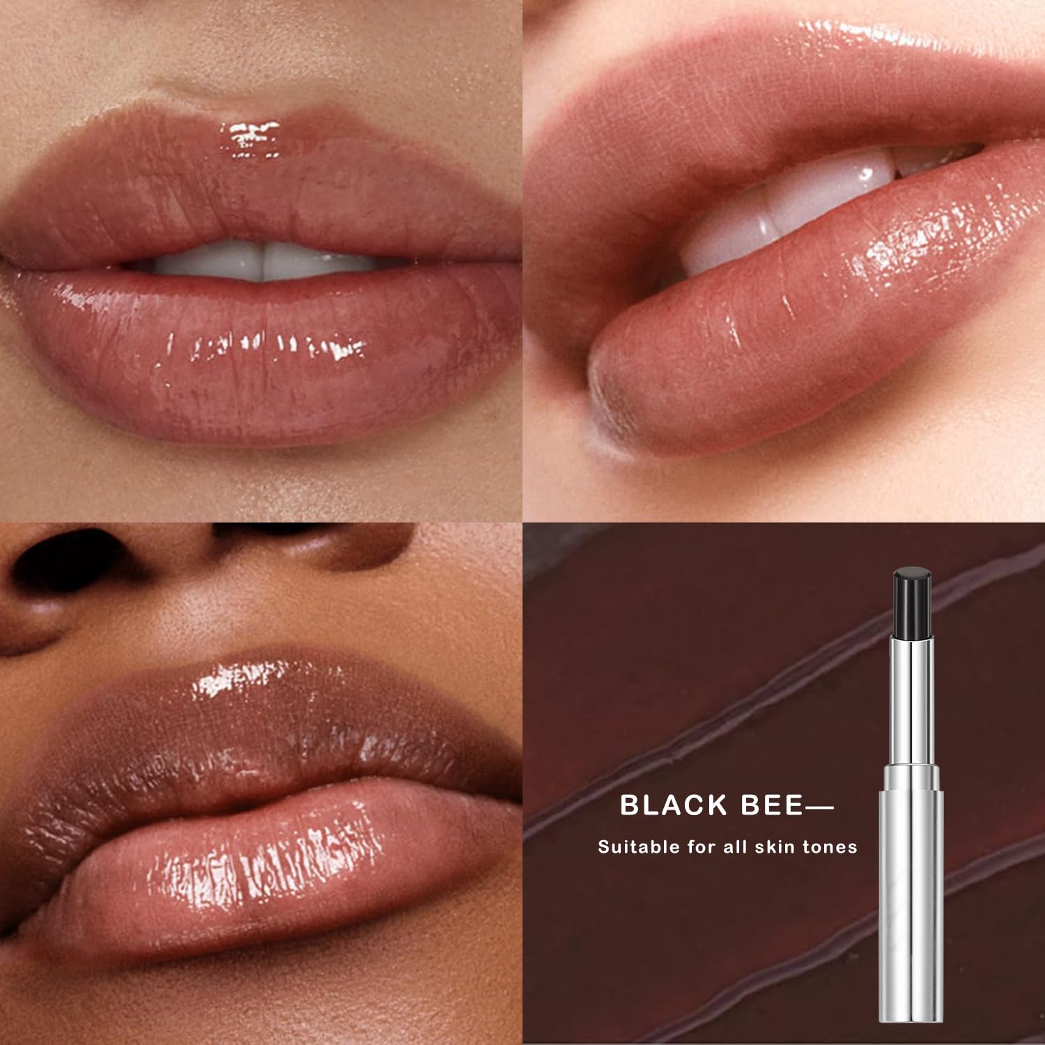 2PCS Honeynoir-Pink Honey Lipstick, Moisturizing Lip Color, Nourishing Lip Balm, Honey Noir Lipstick Suitable for All Skin Tones, Natural Lip Care, Long-Lasting Moisturization Non-Sticky