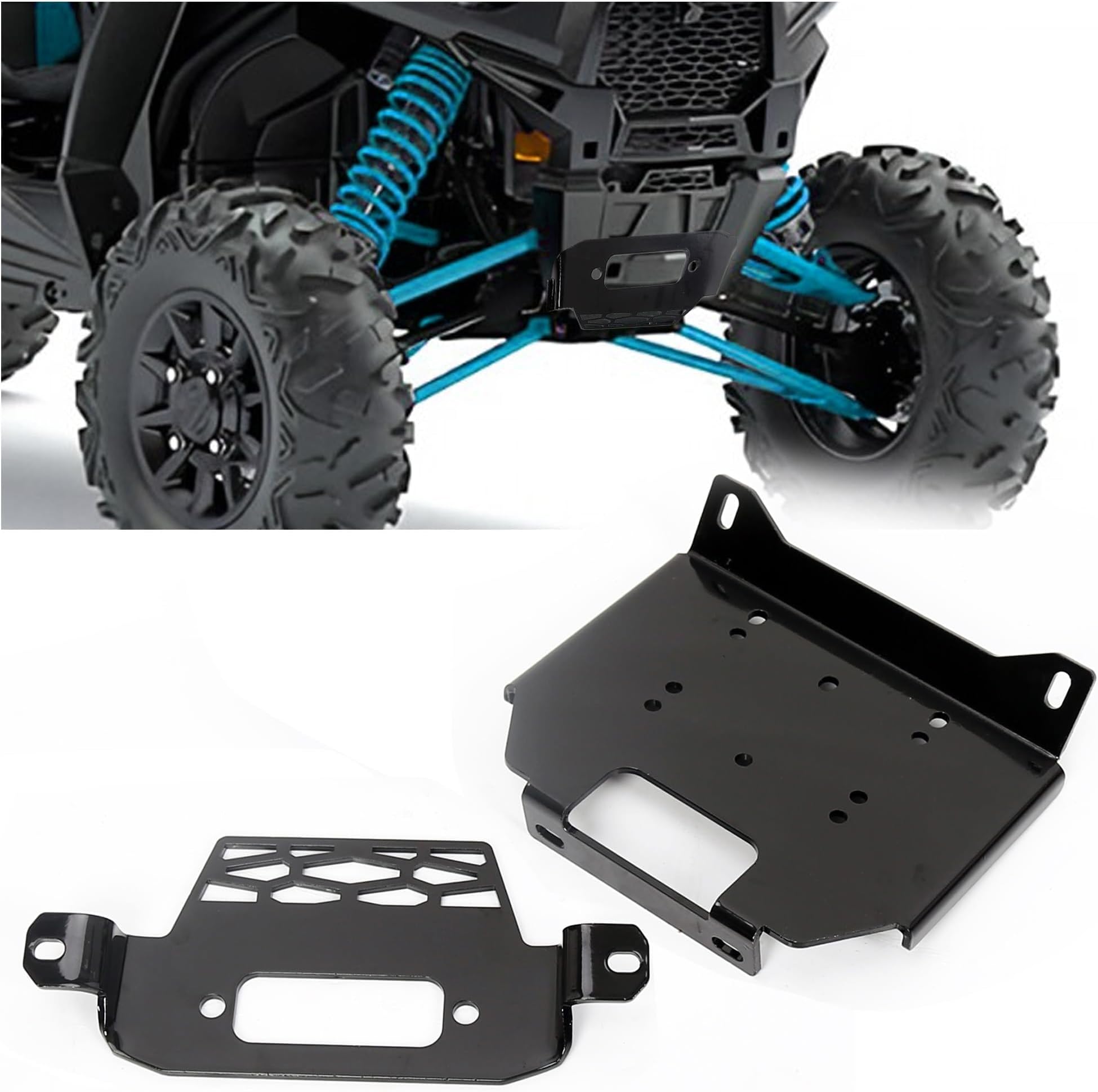 Winch Mount Plate Bracket Kit Compatible with 2014-2019 Polaris RZR 900/1000/XP Turbo & General 1000 EPS Model