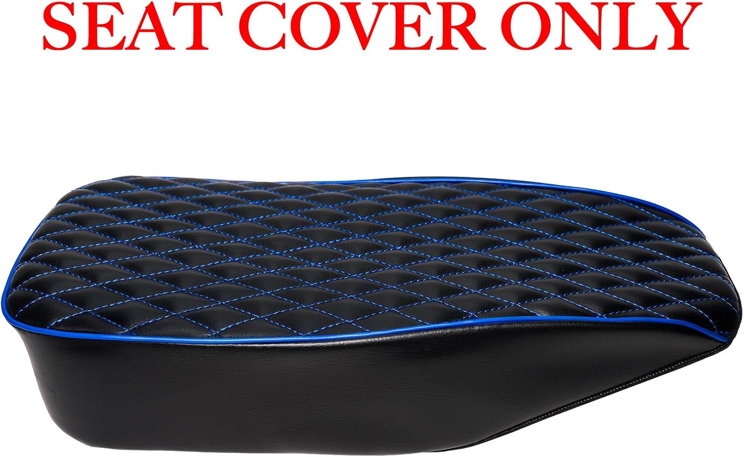 JMCHstore Blue Diamond Stitch Retro Upgraded 17'' Seat Cover for Coleman BT200X Mini Bike 196cc, Hisun 200-7 for Viper 200cc Trail Bike Cushion Replacement Parts