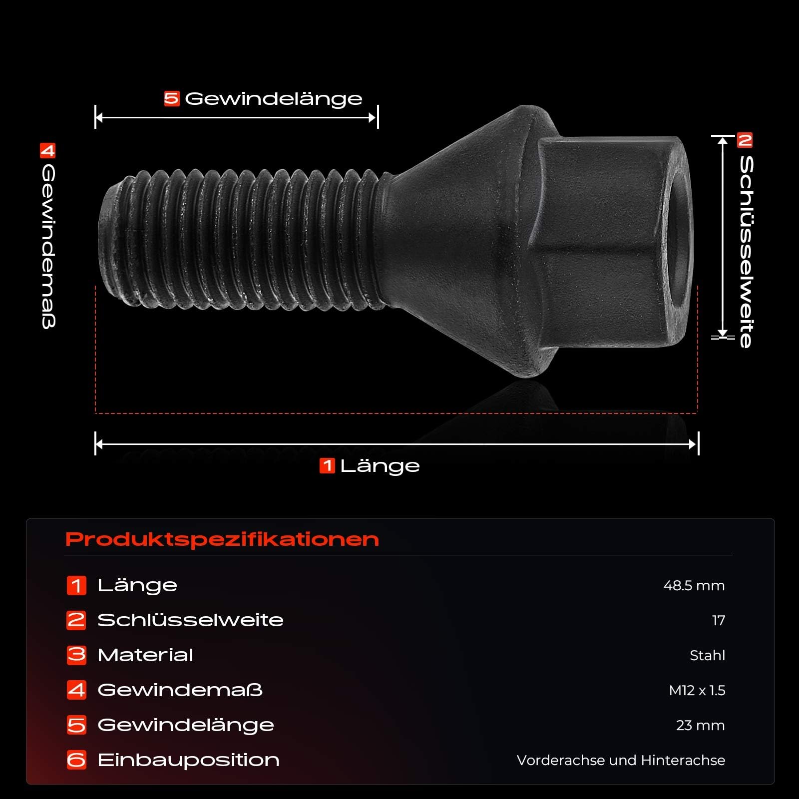 Frankberg 20x Radbolzen Radschraube Kompatibel mit 1er E81 E87 3er E21 E30 E36 E46 E90 5er E12 E28 E34 E60 E61 6er E24 E64 1975-2017 610-574