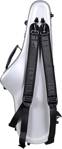 Miniatura 71 de Crossrock Funda recta para saxofón soprano de grado profesional, color azul zafiro, bloqueo TSA, protección Elite, correas desmontables