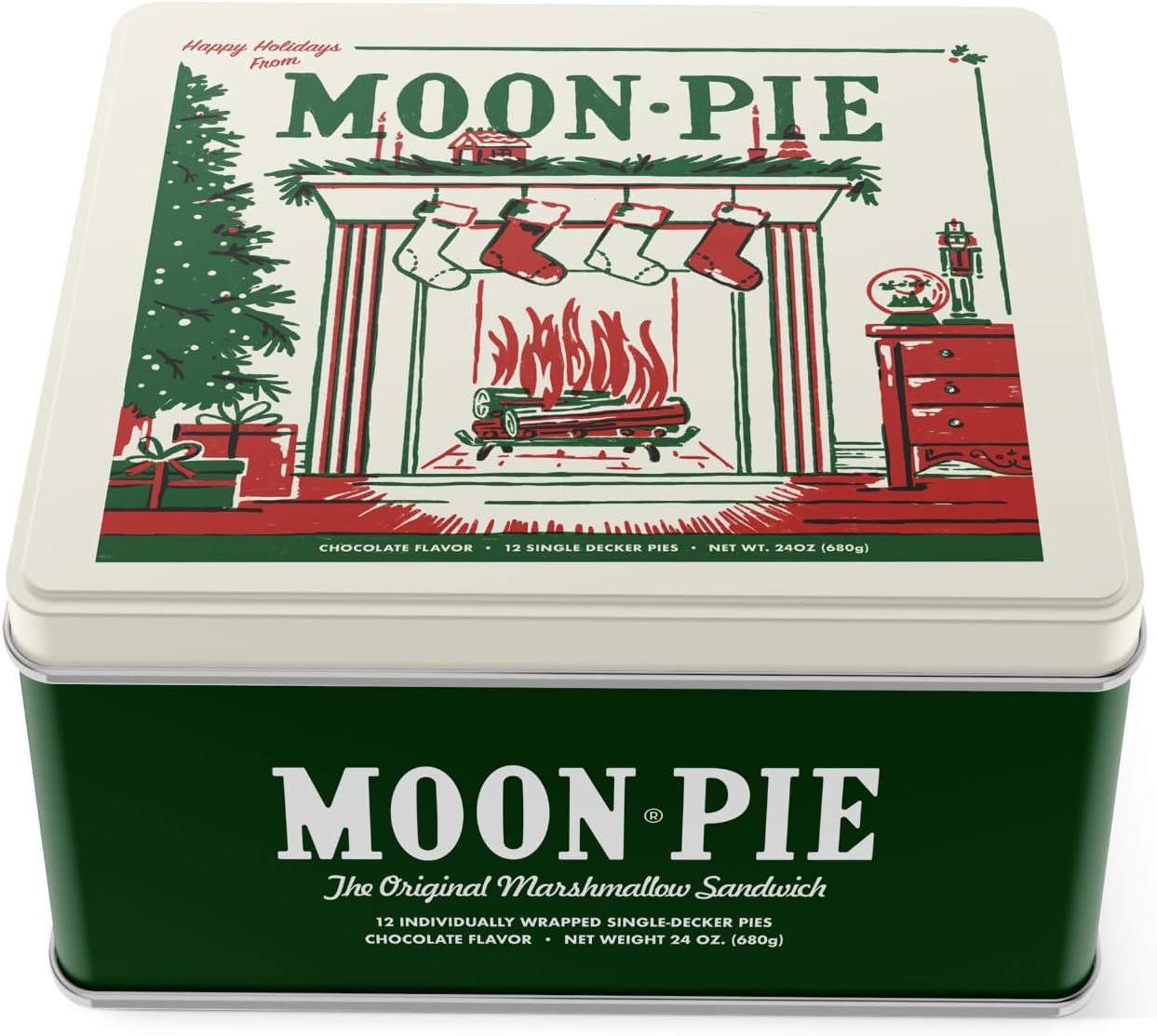 Moonpie Single Decker Christmas Collectible Tin (12 count) (Chocolate)