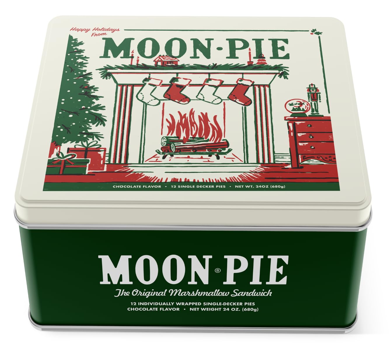 Moonpie Single Decker Christmas Collectible Tin (12 count) (Chocolate)