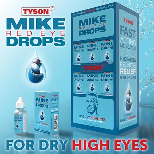Miniatura 7 de Tyson 2.0 Mike Red Eye Drops for Dry High Eyes - Lubricante 3 en 1 y alivio del enrojecimiento para ojos secos, rojos e irritados con glicerina al