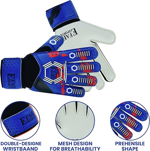Miniatura 2 de Guantes de portero de fútbol para niños y jóvenes, guantes de portero de fútbol con palmas de agarre fuerte