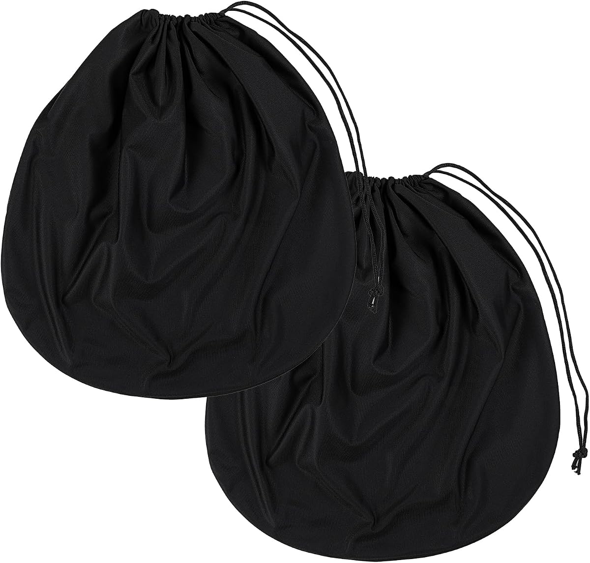 2 Pack Motorcycle Helmet Bag, Lightweight Polyester Storage Carrying Case with Soft Lining for Sport Riding Travel (Black, 18.5 x 17 x 0.4 In)