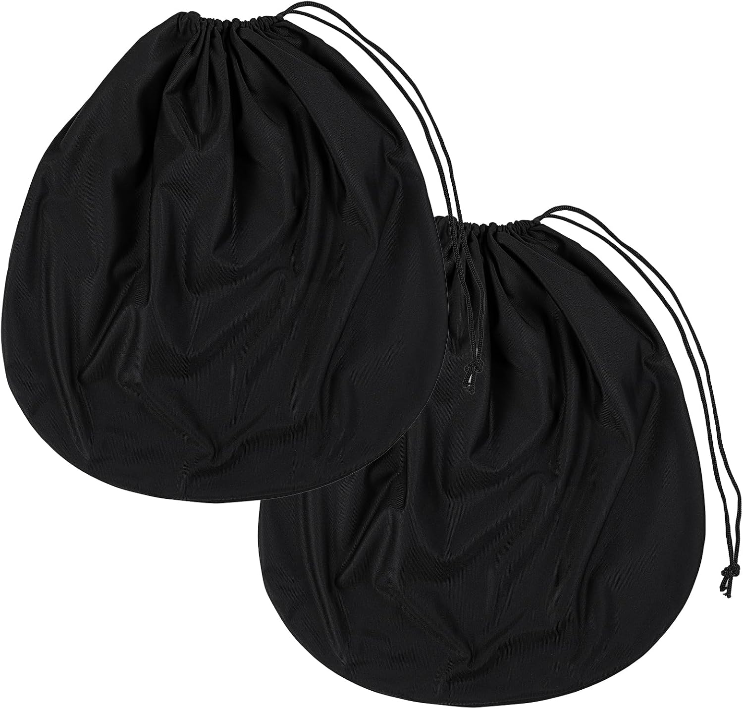 2 Pack Motorcycle Helmet Bag, Lightweight Polyester Storage Carrying Case with Soft Lining for Sport Riding Travel (Black, 18.5 x 17 x 0.4 In)