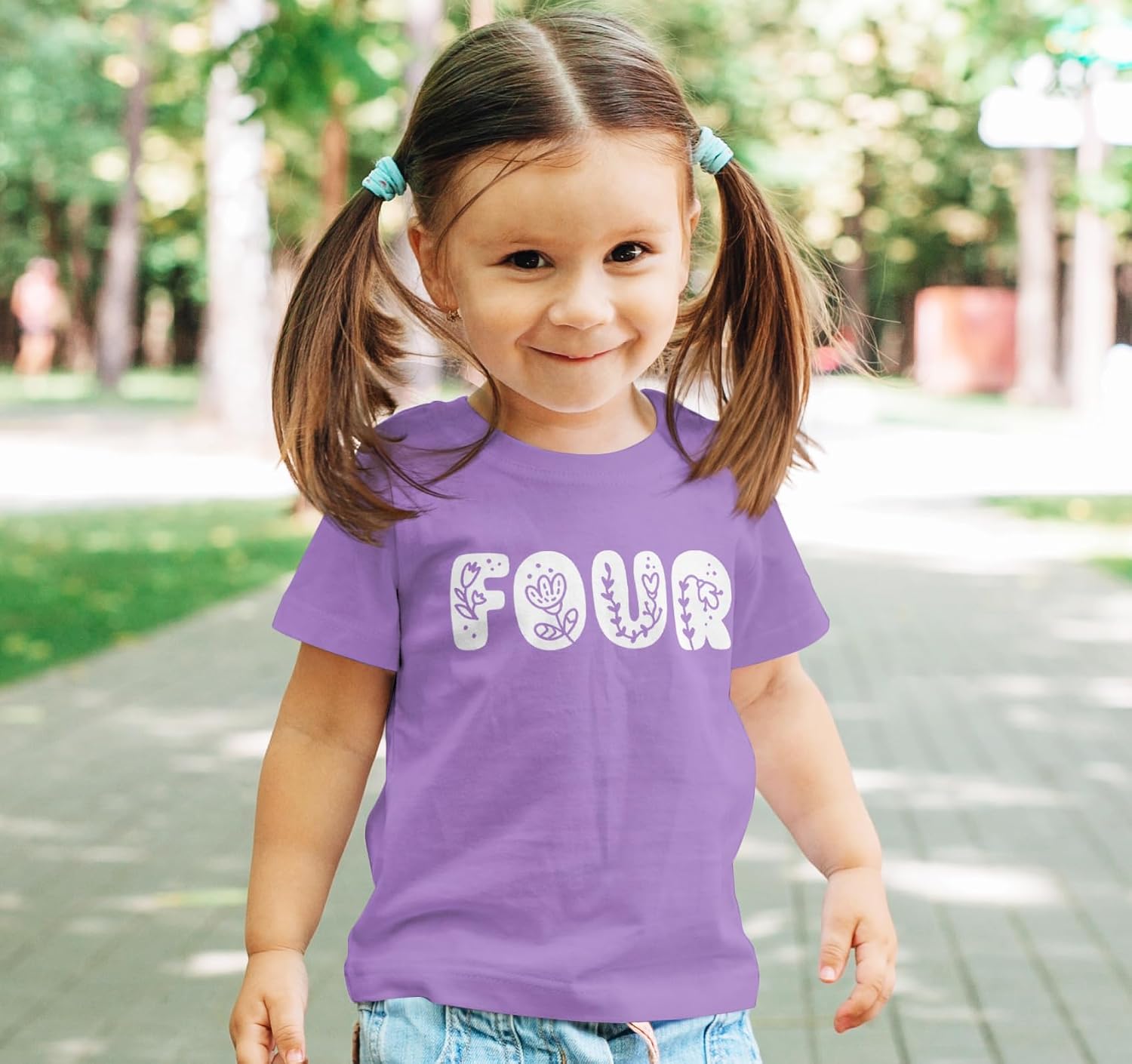 Floral Numbers Ages 1-7 Birthday Girl Shirt for Baby & Toddler Youth Girls