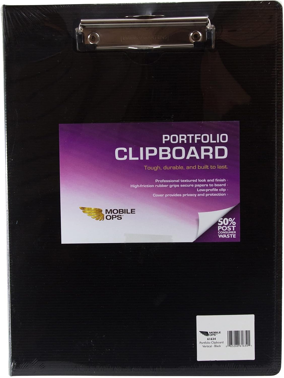 Vertical Portfolio Clipboard 9"x12" - Durable Privacy & Protection - Ideal for On-The-Go Writing | Black (Pack of 6)