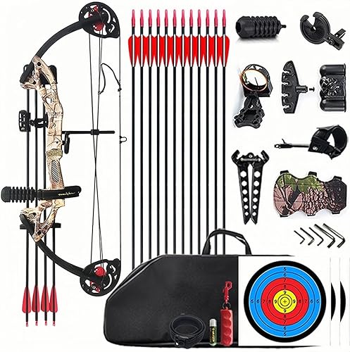 Miniatura 18 de Lanneret Juegos de arco compuesto y tiro con arco – Arcos compuestos de tiro con arco a mano derecha, 15-29 libras, peso de tracción ajustable
