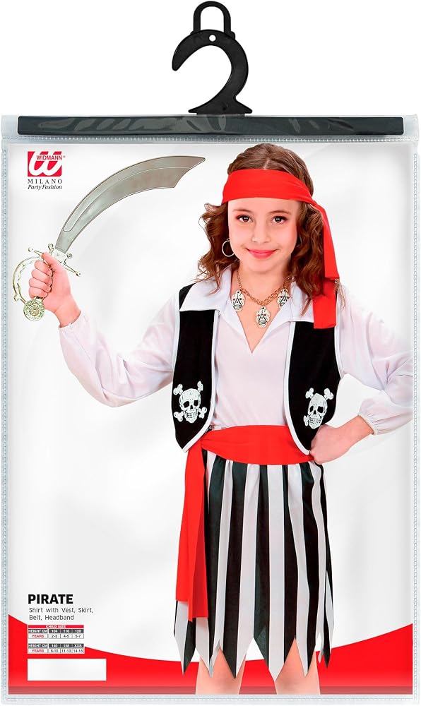 Disfraz De Pirata WIDMANN Milano Talla XL | Camisa, Pantalón, Cinturón Y Pañuelo Para Carnaval
