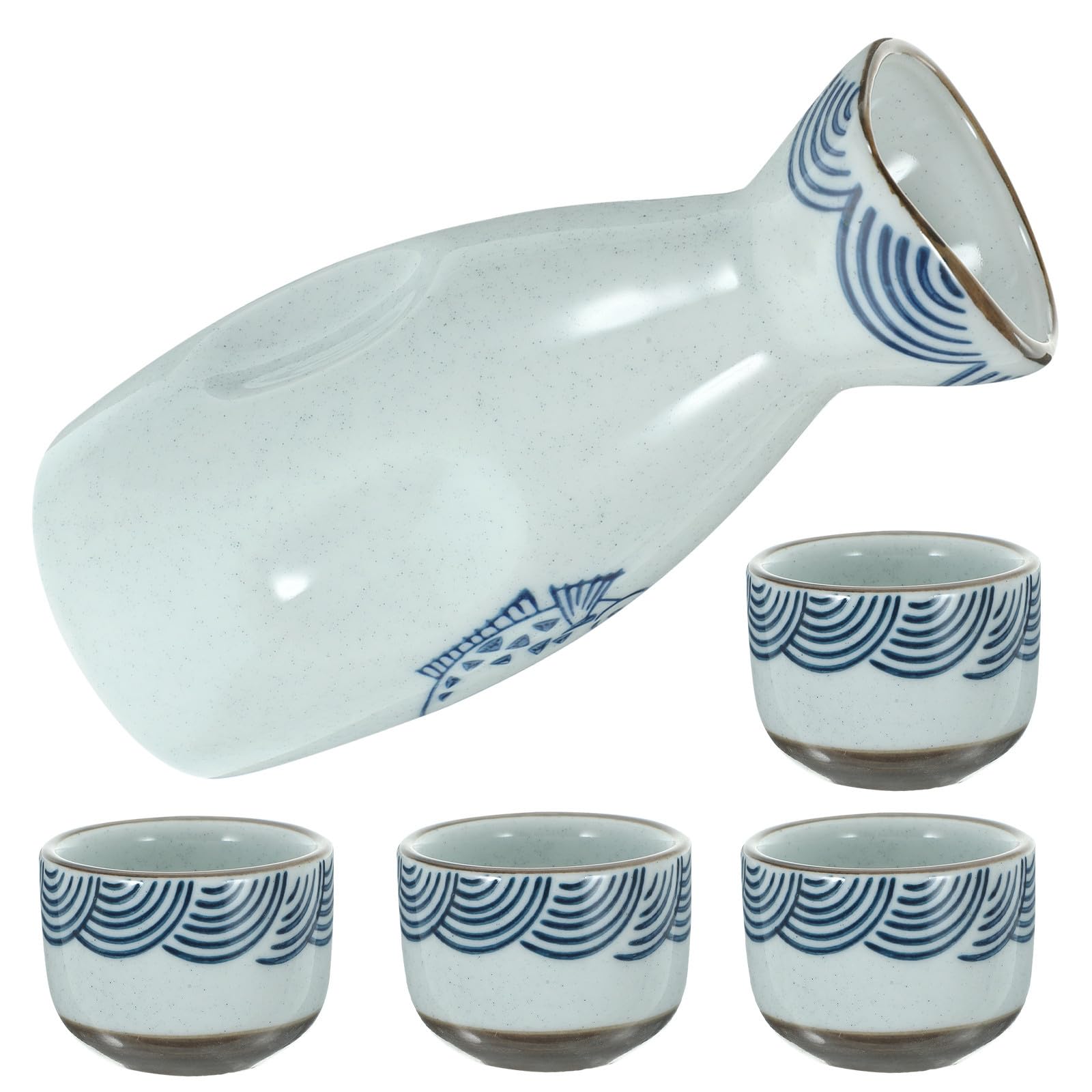 Juego de sake japonés de cerámica TOPPERFUN con tazas de diseño creativo para bar