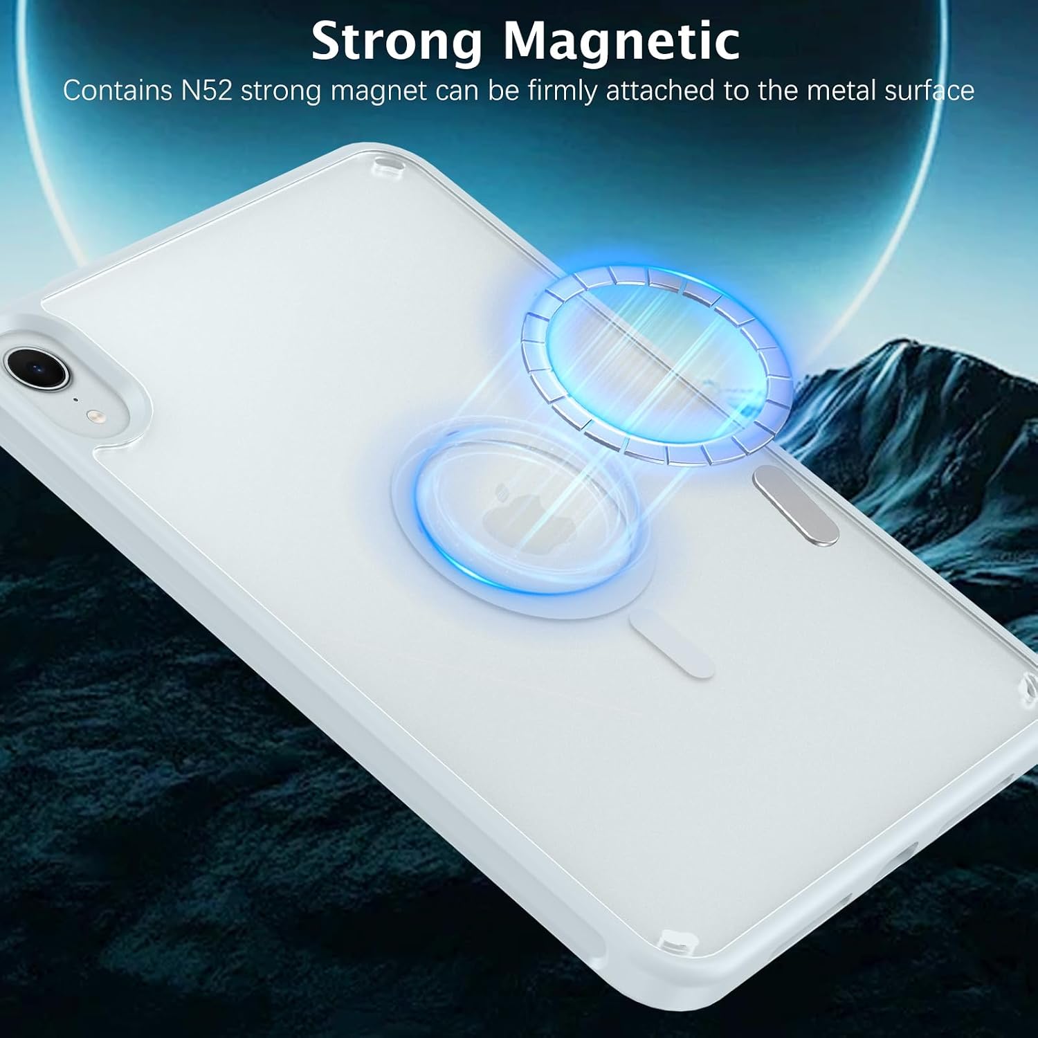 Telaso for iPad mini 7 A17 Pro 2024/iPad Mini 6 2021 8.3 Inch iPad mini 7th/6th Gen Magnetic Case, Translucent Matte Back Soft TPU Bumper Military Grade Case for iPad mini 7/Mini 6, Mint Blue thumbnail